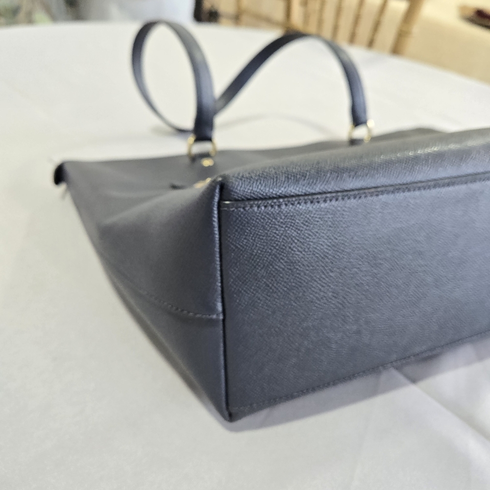 Coach (F79608) Signature Blue Leather Gallery Tote Shoulder Handbag Large ZipTop - Picture 8 of 16